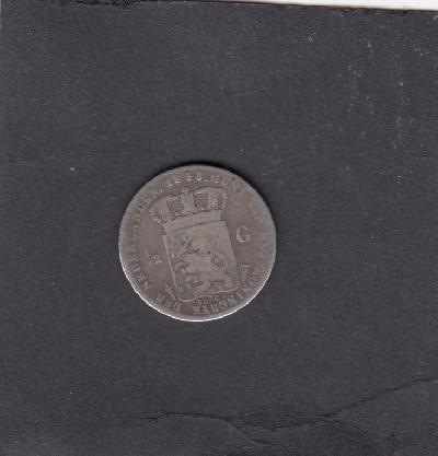 Beschrijving: 1/2 Gulden WILLEM II 